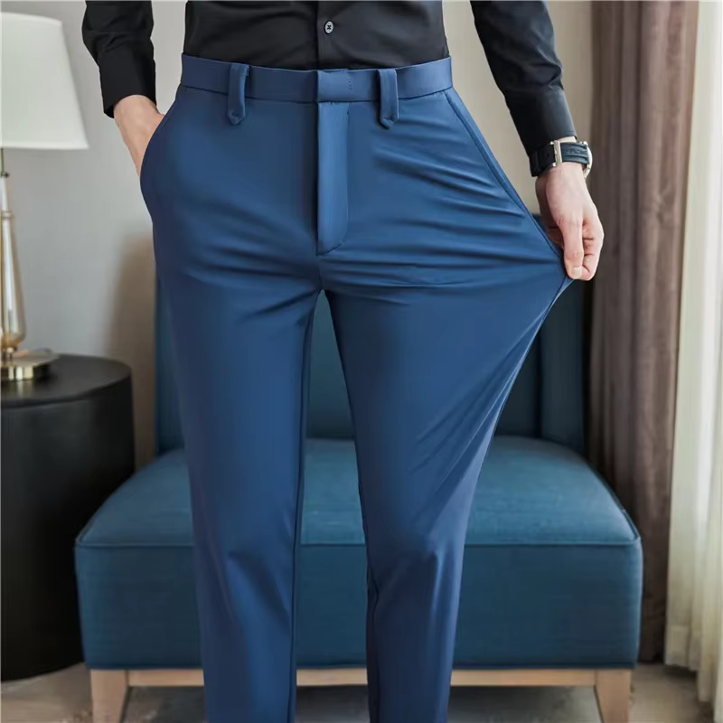 Men's Breathable Solid Casual Dress Pants