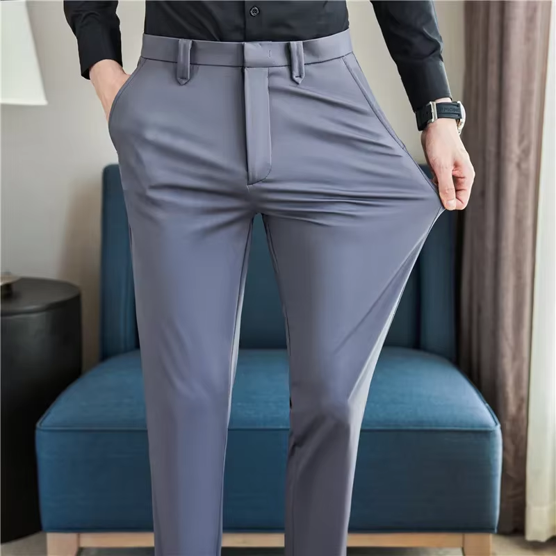 Men's Breathable Solid Casual Dress Pants