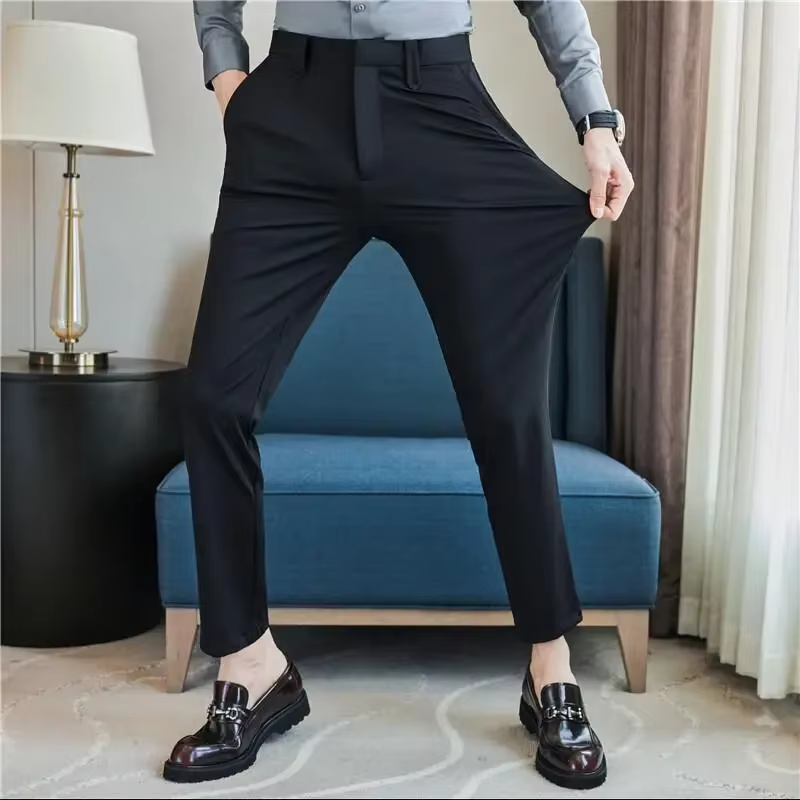 Men's Breathable Solid Casual Dress Pants