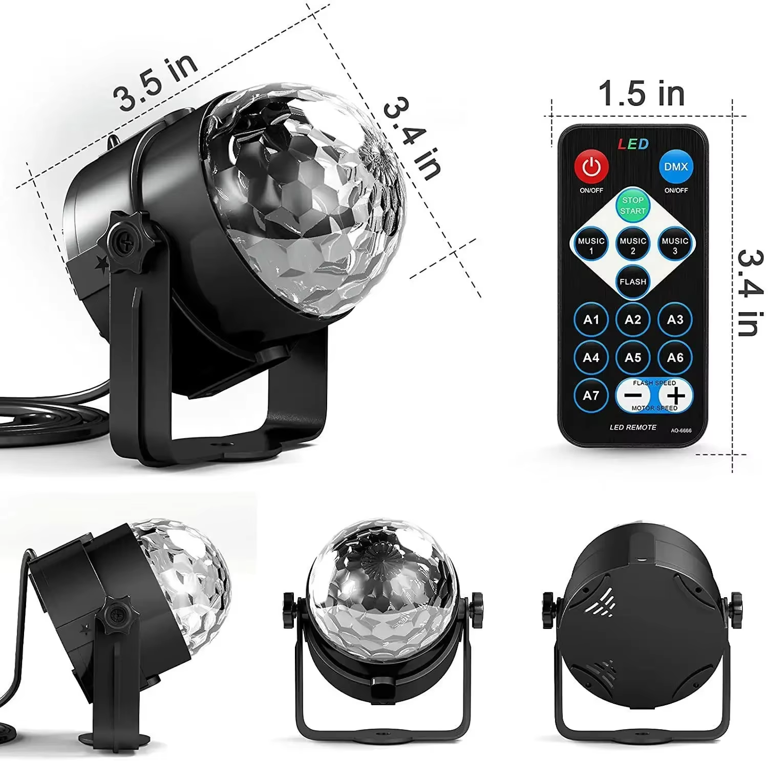LED Crystal Color Magic Ball Light