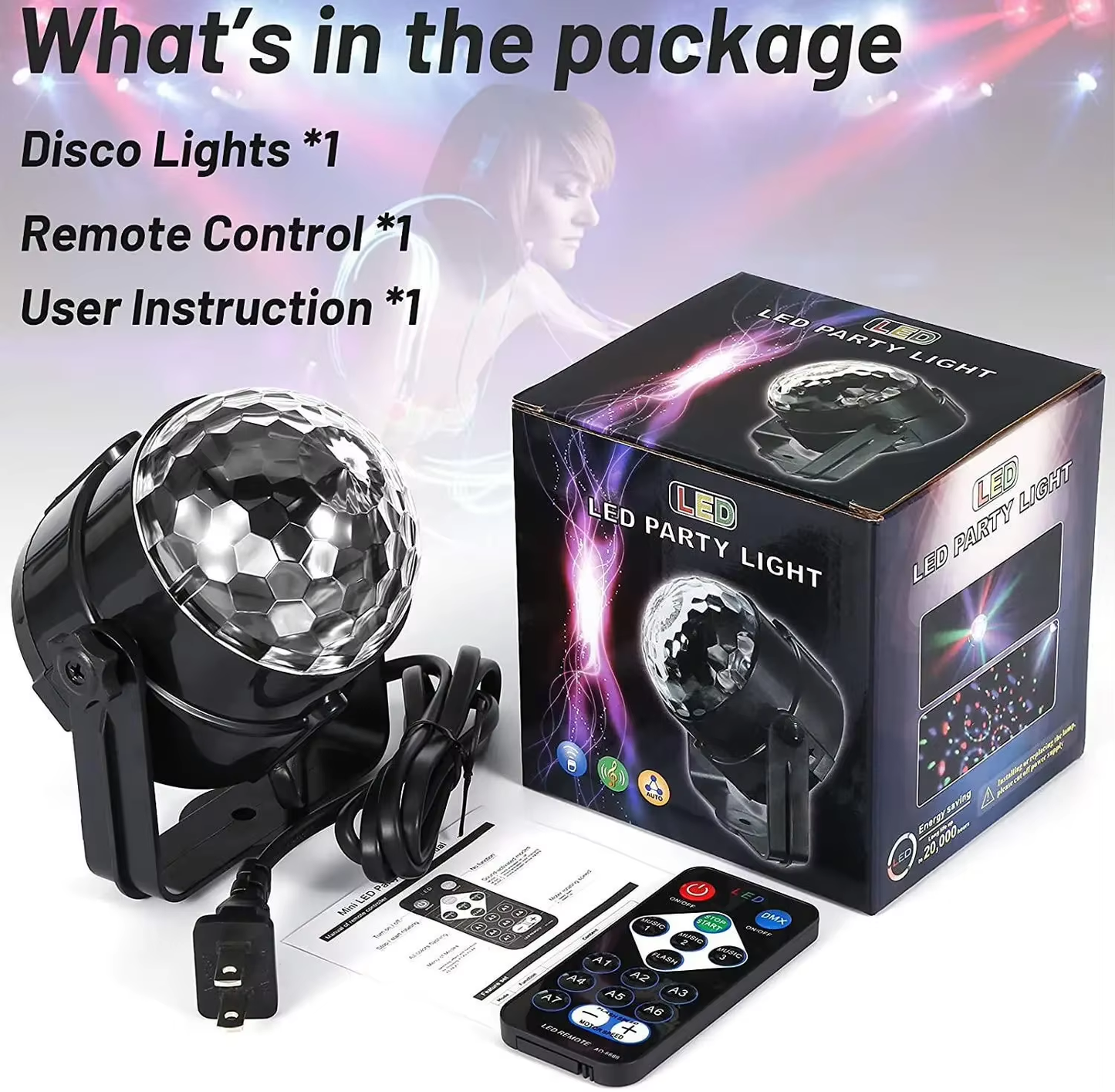 LED Crystal Color Magic Ball Light