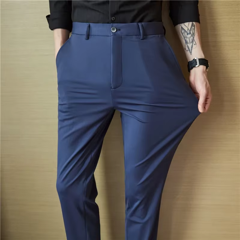 Men's Breathable Solid Casual Dress Pants