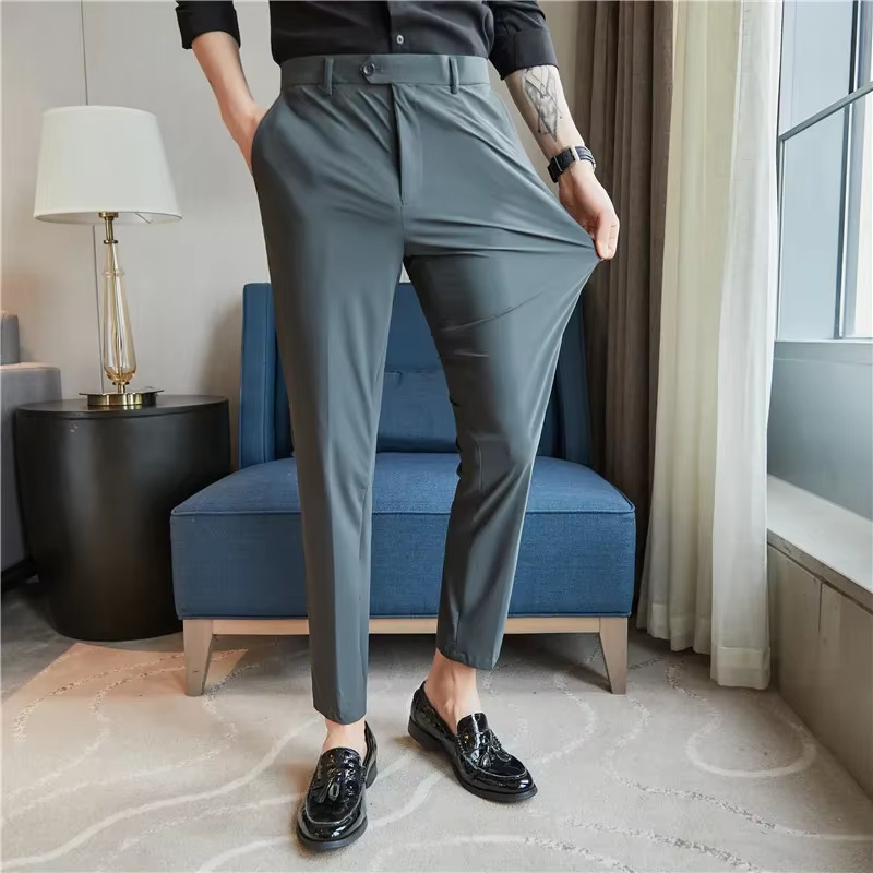 Men's Breathable Solid Casual Dress Pants