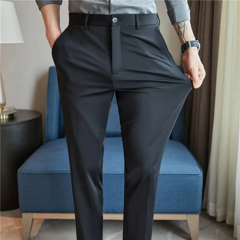 Men's Breathable Solid Casual Dress Pants