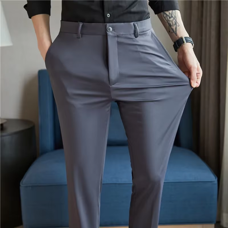 Men's Breathable Solid Casual Dress Pants